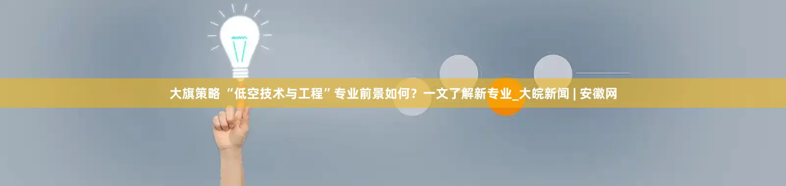 大旗策略 “低空技术与工程”专业前景如何？一文了解新专业_大皖新闻 | 安徽网