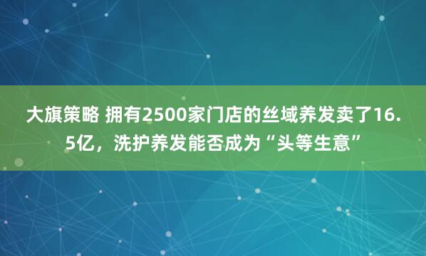 大旗策略 拥有2500家门店的丝域养发卖了16.5亿，洗护养发能否成为“头等生意”