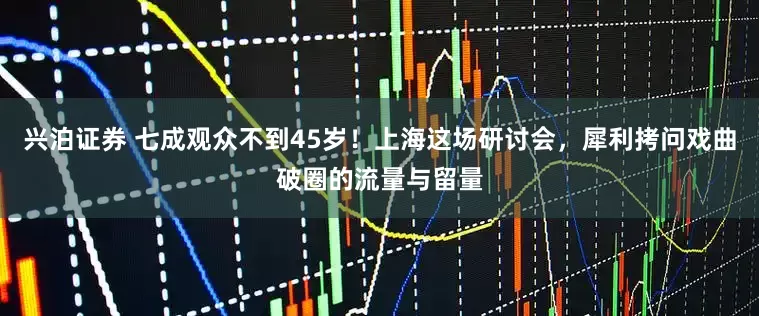 兴泊证券 七成观众不到45岁！上海这场研讨会，犀利拷问戏曲破圈的流量与留量